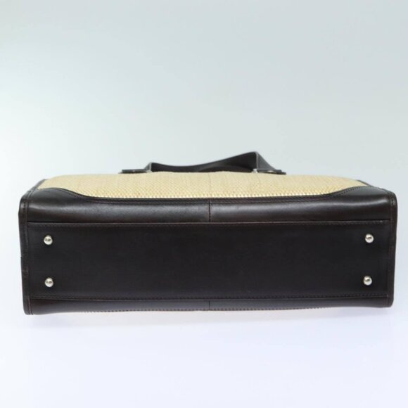 BURBERRY Tote Bag Straw Beige Auth - Picture 13 of 16